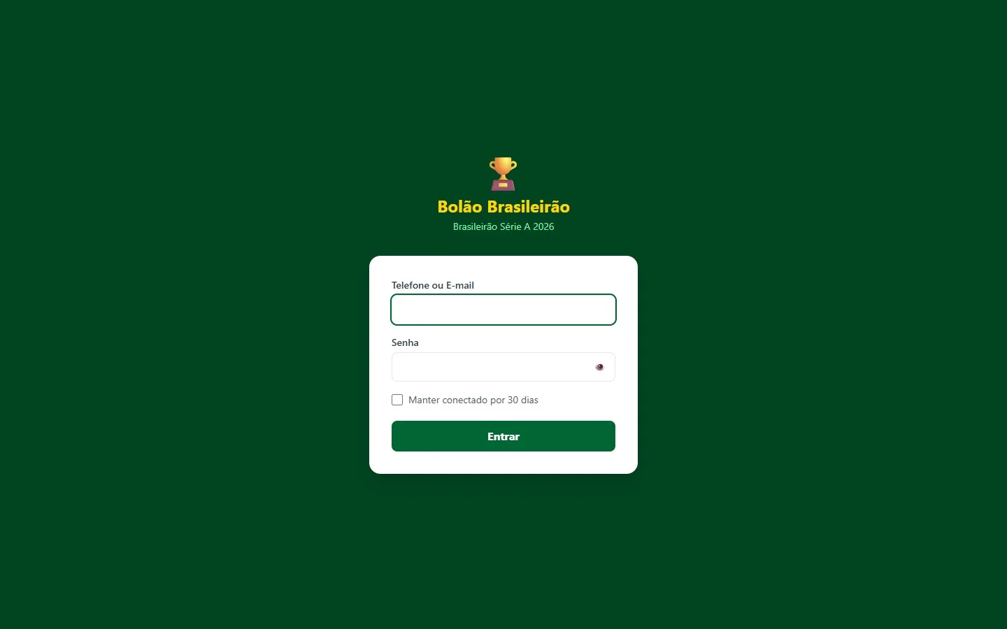 Bolao Brasileirao — Desktop