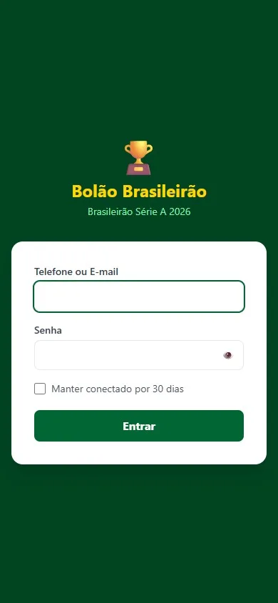 Bolao Brasileirao — Mobile